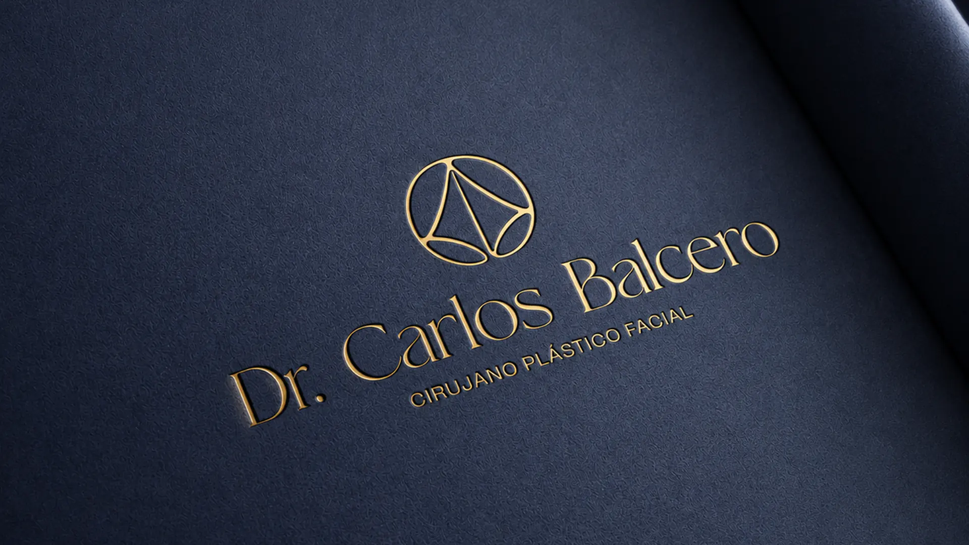 Gold Foil Embossed Logo on Fine Navy Linen